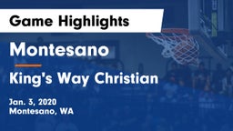 Montesano  vs King's Way Christian  Game Highlights - Jan. 3, 2020