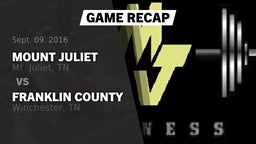 Recap: Mount Juliet  vs. Franklin County  2016