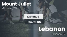 Matchup: Mt. Juliet vs. Lebanon  2016