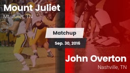 Matchup: Mt. Juliet vs. John Overton  2016