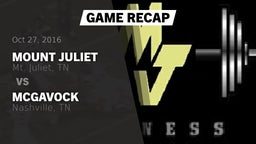 Recap: Mount Juliet  vs. McGavock  2016
