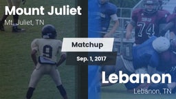 Matchup: Mt. Juliet vs. Lebanon  2017