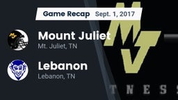 Recap: Mount Juliet  vs. Lebanon  2017
