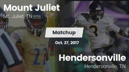 Matchup: Mt. Juliet vs. Hendersonville  2017