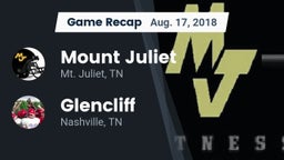 Recap: Mount Juliet  vs. Glencliff  2018