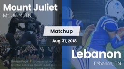 Matchup: Mt. Juliet vs. Lebanon  2018