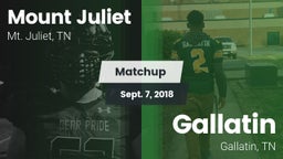 Matchup: Mt. Juliet vs. Gallatin  2018