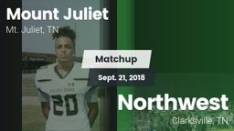 Matchup: Mt. Juliet vs. Northwest  2018
