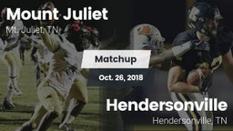 Matchup: Mt. Juliet vs. Hendersonville  2018