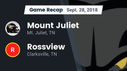 Recap: Mount Juliet  vs. Rossview  2018