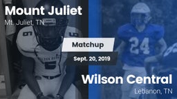 Matchup: Mt. Juliet vs. Wilson Central  2019