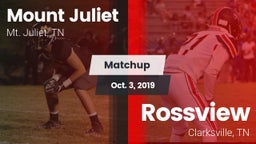 Matchup: Mt. Juliet vs. Rossview  2019