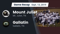 Recap: Mount Juliet  vs. Gallatin  2019