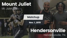 Matchup: Mt. Juliet vs. Hendersonville  2019