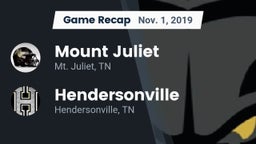 Recap: Mount Juliet  vs. Hendersonville  2019