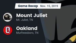 Recap: Mount Juliet  vs. Oakland  2019