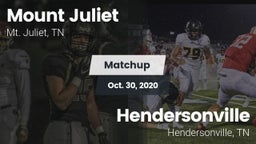 Matchup: Mt. Juliet vs. Hendersonville  2020
