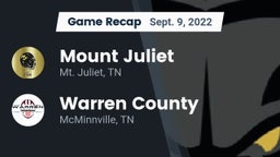 Recap: Mount Juliet  vs. Warren County  2022