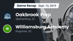 Recap: Oakbrook Prep  vs. Williamsburg Academy  2019