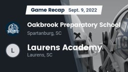 Recap: Oakbrook Preparatory School vs. Laurens Academy  2022