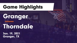 Granger  vs Thorndale Game Highlights - Jan. 19, 2021