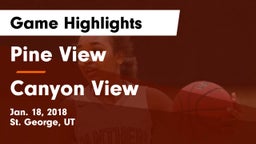 Pine View  vs Canyon View  Game Highlights - Jan. 18, 2018
