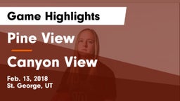 Pine View  vs Canyon View  Game Highlights - Feb. 13, 2018