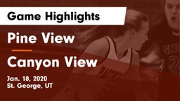 Pine View  vs Canyon View  Game Highlights - Jan. 18, 2020