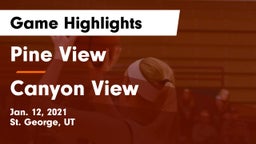 Pine View  vs Canyon View  Game Highlights - Jan. 12, 2021