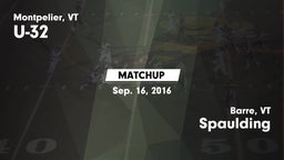 Matchup: U-32  vs. Spaulding  2016