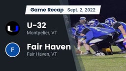 Recap: U-32  vs. Fair Haven  2022