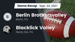 Recap: Berlin Brothersvalley  vs. Blacklick Valley  2021