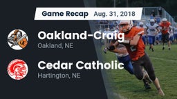 Recap: Oakland-Craig  vs. Cedar Catholic  2018