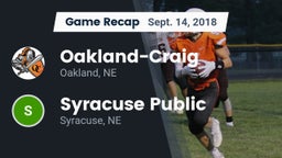 Recap: Oakland-Craig  vs. Syracuse Public  2018