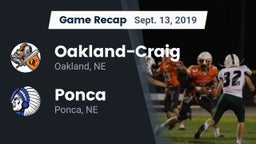 Recap: Oakland-Craig  vs. Ponca  2019