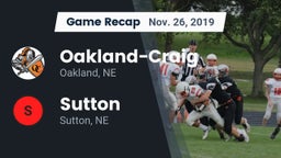 Recap: Oakland-Craig  vs. Sutton  2019