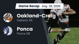 Recap: Oakland-Craig  vs. Ponca  2020
