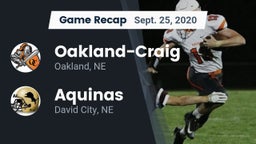 Recap: Oakland-Craig  vs. Aquinas  2020