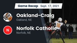 Recap: Oakland-Craig  vs. Norfolk Catholic  2021