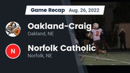 Recap: Oakland-Craig  vs. Norfolk Catholic  2022