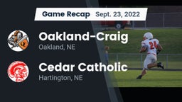 Recap: Oakland-Craig  vs. Cedar Catholic  2022