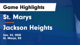 St. Marys  vs Jackson Heights  Game Highlights - Jan. 24, 2020