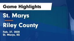 St. Marys  vs Riley County  Game Highlights - Feb. 27, 2020