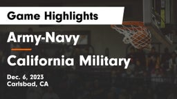 Army-Navy  vs California Military Game Highlights - Dec. 6, 2023