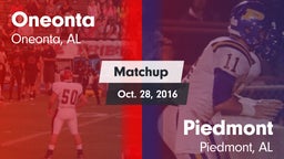 Matchup: Oneonta  vs. Piedmont  2016