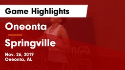 Oneonta  vs Springville  Game Highlights - Nov. 26, 2019