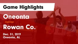 Oneonta  vs Rowan Co.  Game Highlights - Dec. 31, 2019