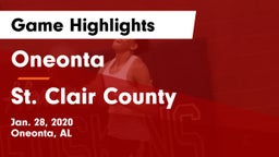 Oneonta  vs St. Clair County  Game Highlights - Jan. 28, 2020