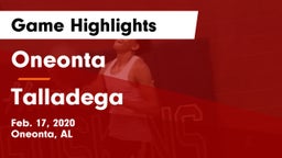 Oneonta  vs Talladega  Game Highlights - Feb. 17, 2020