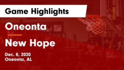 Oneonta  vs New Hope  Game Highlights - Dec. 8, 2020